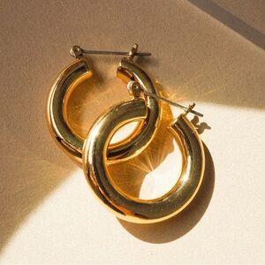 LUV AJ 14K GOLD BABY AMALFI TUBE HOOPS-  women’s earrings jewelry pair